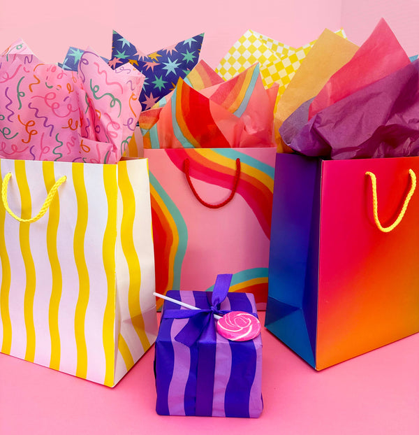 Rainbow Ribbon Gift Bag