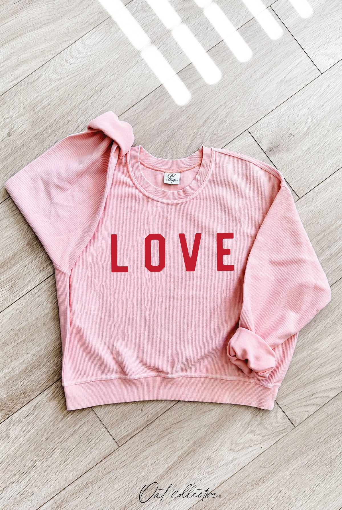 LOVE Cropped Thermal Vintage Pullover