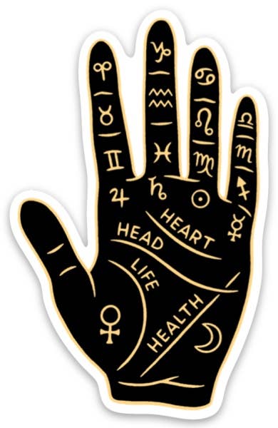 Palm Reading Hand Die Cut Sticker