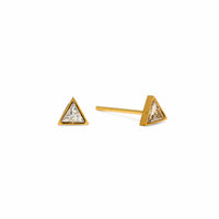 Sail Triangle CZ Stud Earrings | Gold Studs | Cubic Zirconia