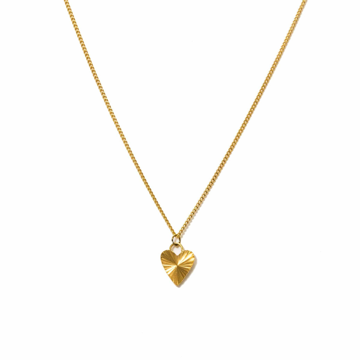 Fluted Heart Necklace