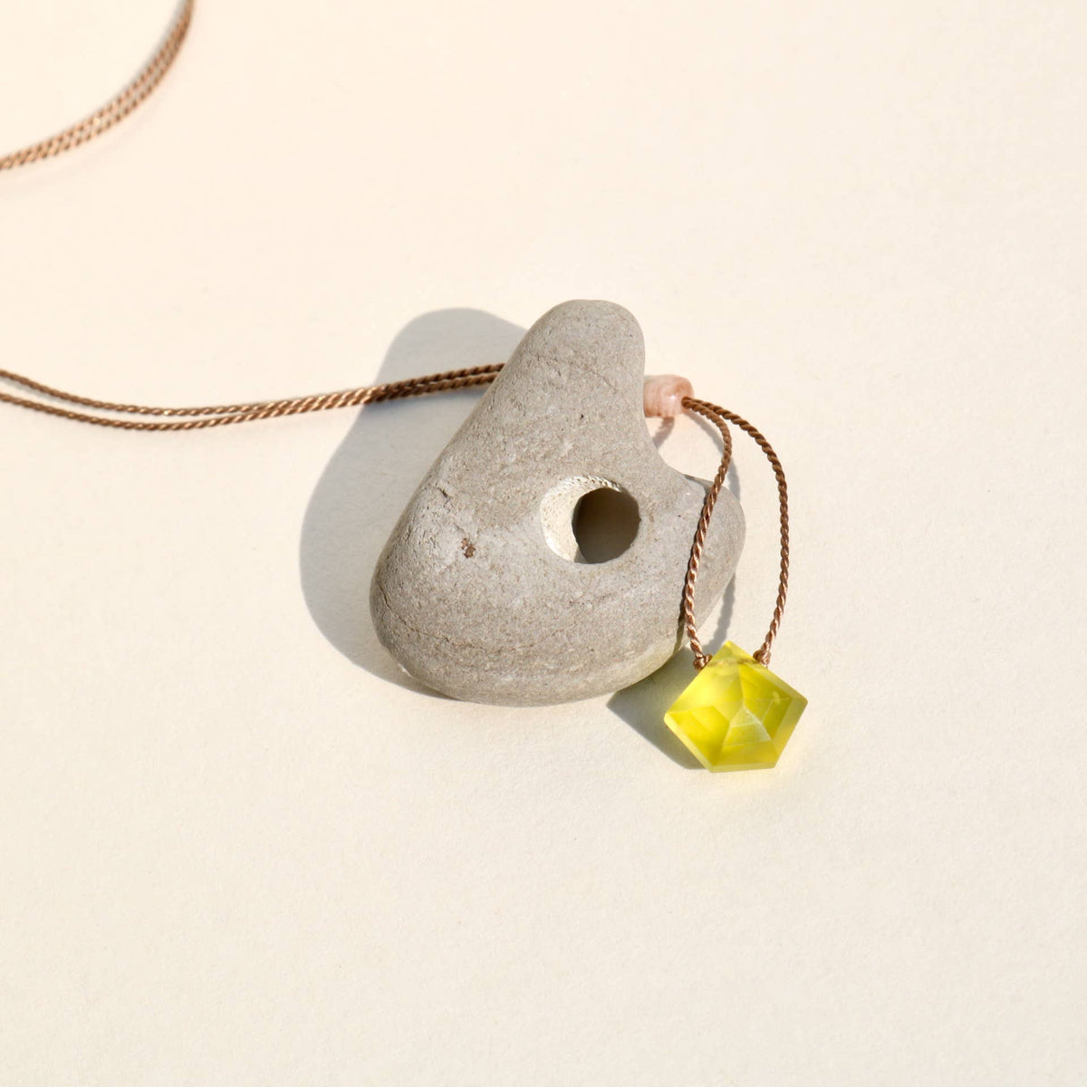 VIBE NECKLACE | OLIVE QUARTZ PENTAGON