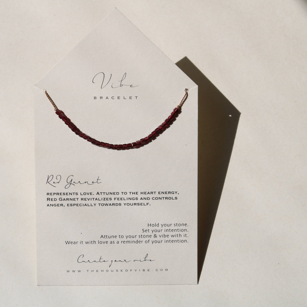 VIBE BRACELET | RED GARNET BEADED