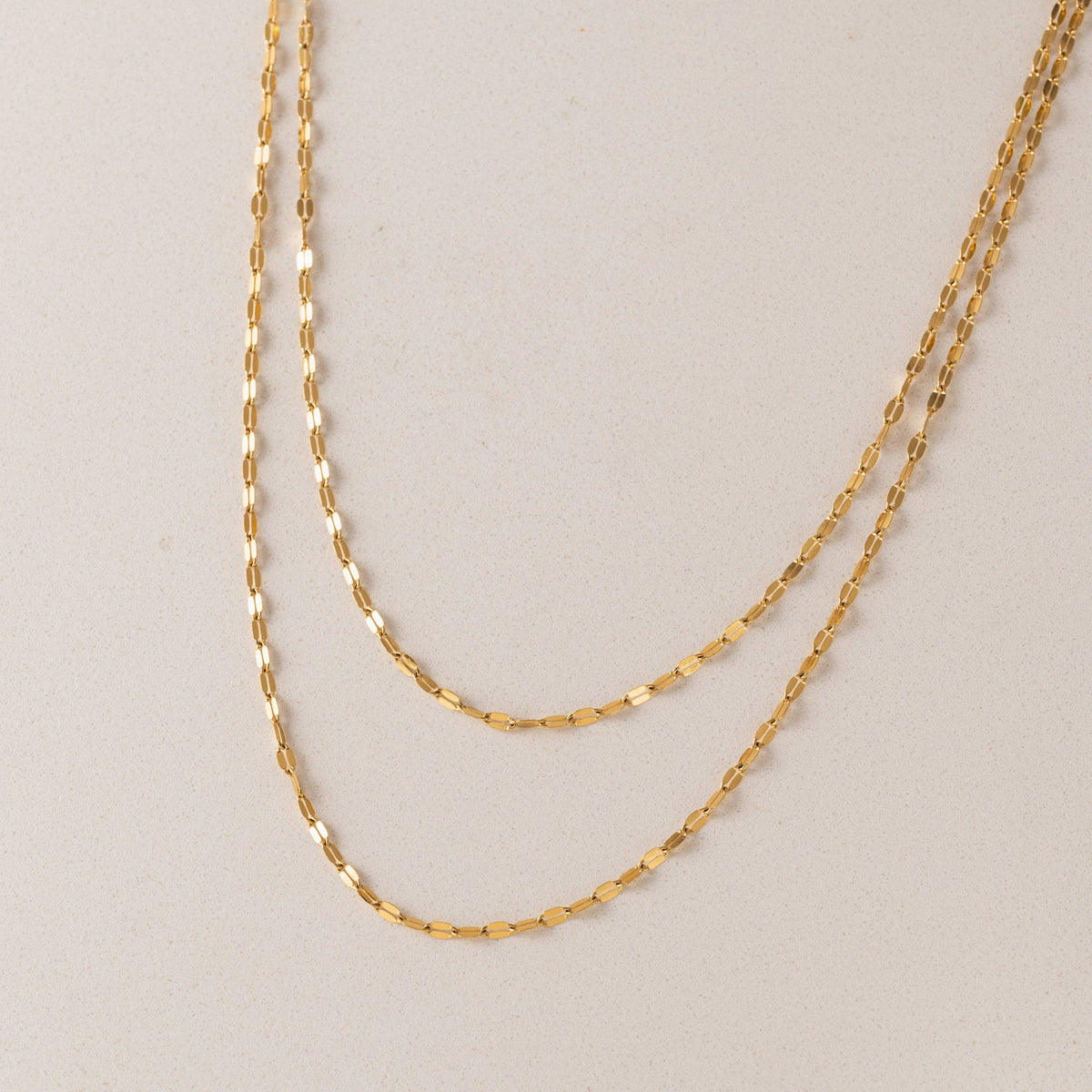 Ray Layered Necklace | Two-Chain Necklace | 18K Gold PVD