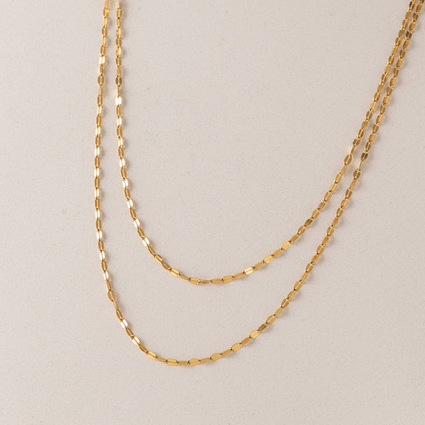 Ray Layered Necklace | Two-Chain Necklace | 18K Gold PVD