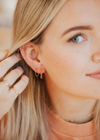 Tiny Horseshoe Earrings | 14kt Gold Fill + Sterling Silver