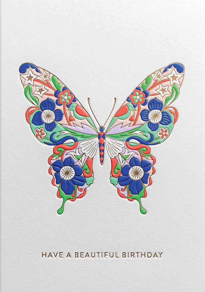 BIRTHDAY BUTTERFLY BIRTHDAY GREETING CARD  4.25" x 5.5"