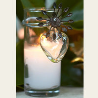 Jan Barboglio Adelita Sacred Clear Glass Heart Votive Candle
