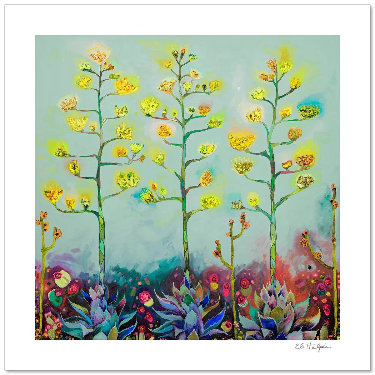 Eli Halpin Agave Blooms Signed Print