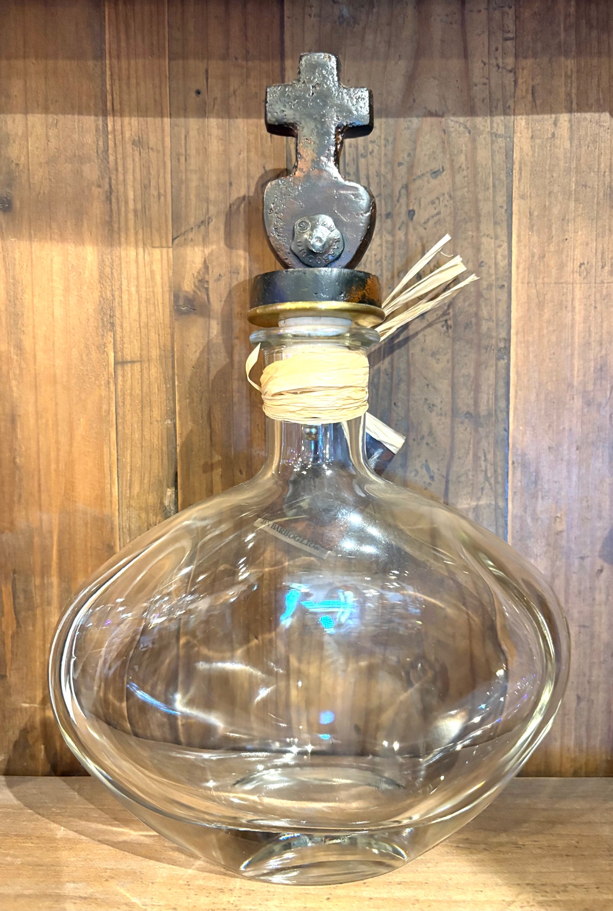 Jan Barboglio Bendita Vida Decanter W/ Heart/Cross Stopper