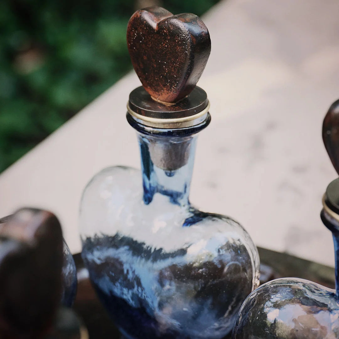 Jan Barboglio Dos Corazones Blue Heart Decanter