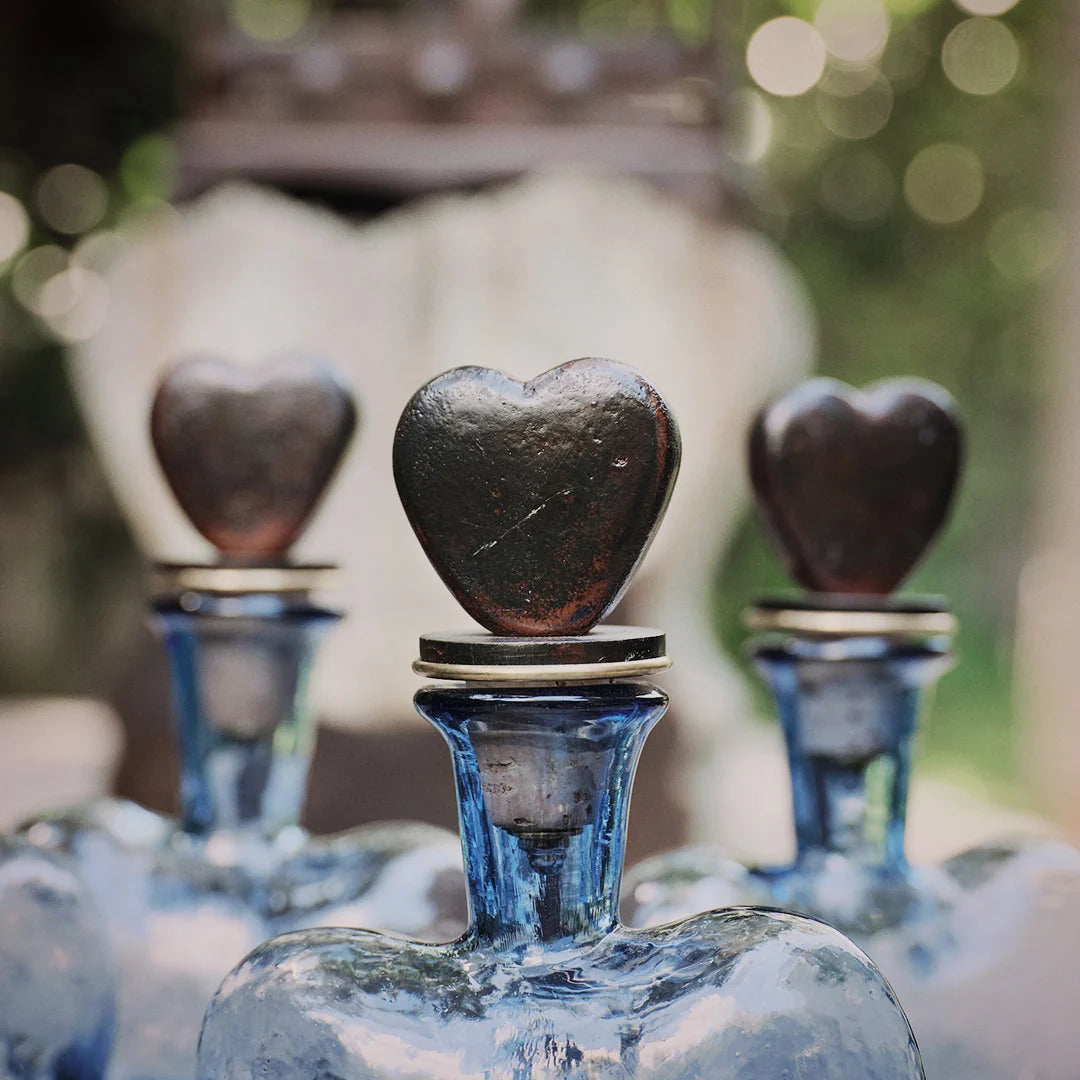 Jan Barboglio Dos Corazones Blue Heart Decanter
