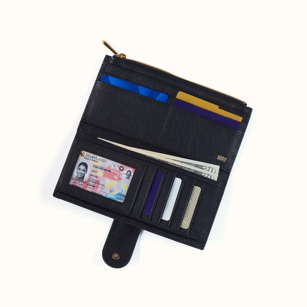 HOBO Dunn Continental Wallet - Black