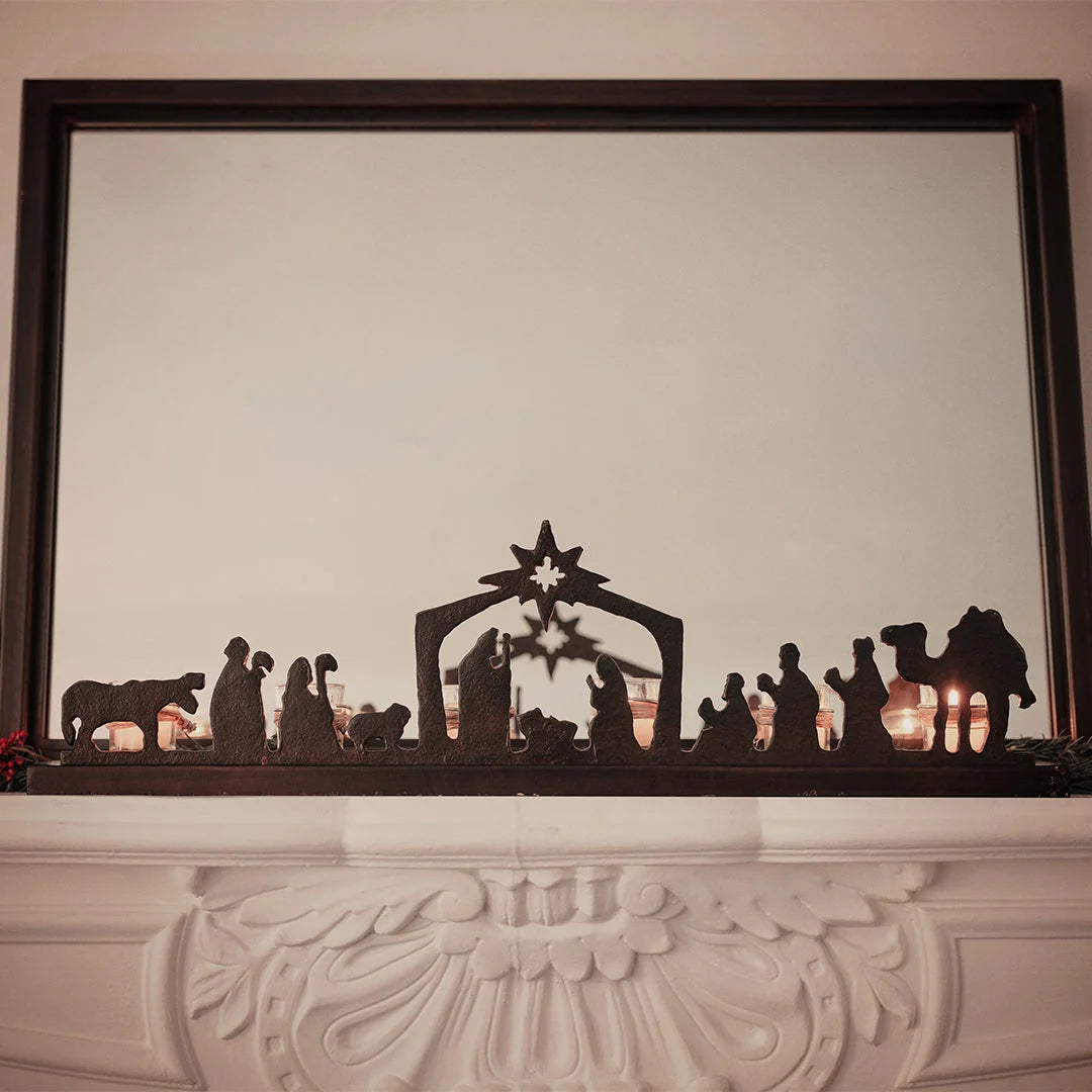 Jan Barboglio Estrella De Belen Nativity Rail w/ 6 Candles