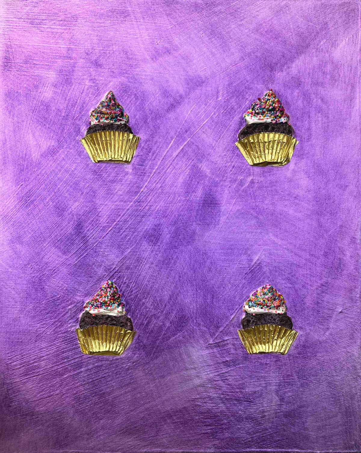 "Four Mini Cupcakes" 11in x 14in Original Oil Painting By Eli Halpin