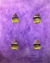 "Four Mini Cupcakes" 11in x 14in Original Oil Painting By Eli Halpin