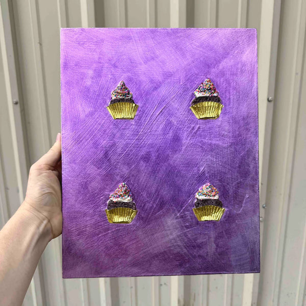 "Four Mini Cupcakes" 11in x 14in Original Oil Painting By Eli Halpin