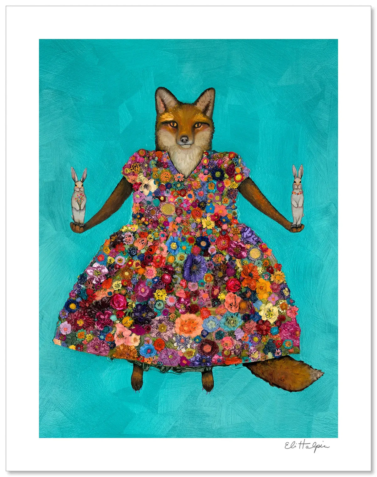Eli Halpin Fox Dressed Signed Print