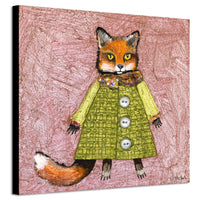 Foxy Winter Coat 8x8 Canvas Print by Eli Halpin