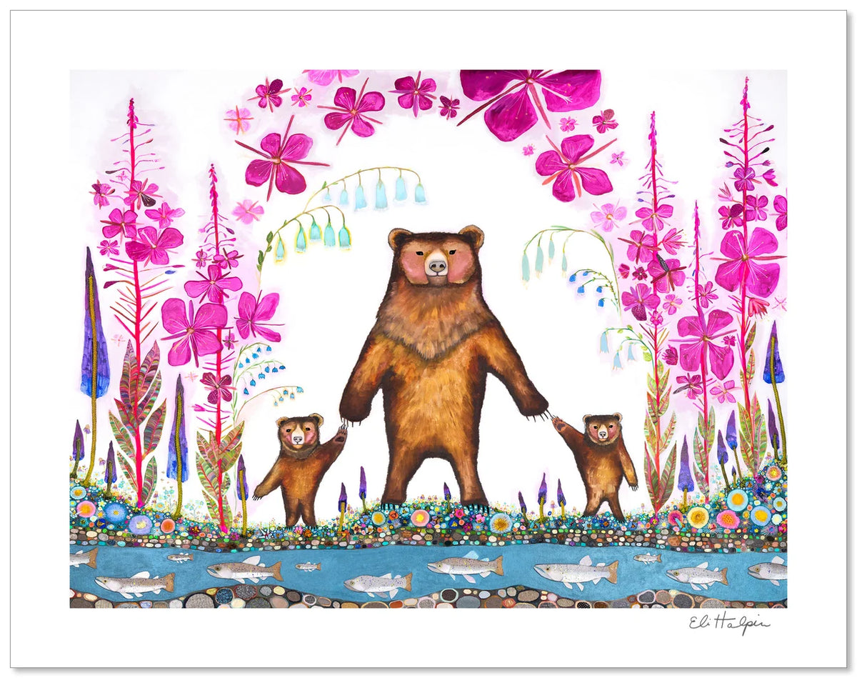 Eli Halpin Grizzly Bear Mama Signed Print