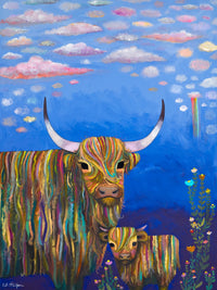 Highland Cow Calf 24x32 Canvas Print by Eli Halpin