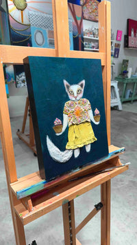 "Kitty Cupcakes" 11in x 14in Original Oil Painting By Eli Halpin
