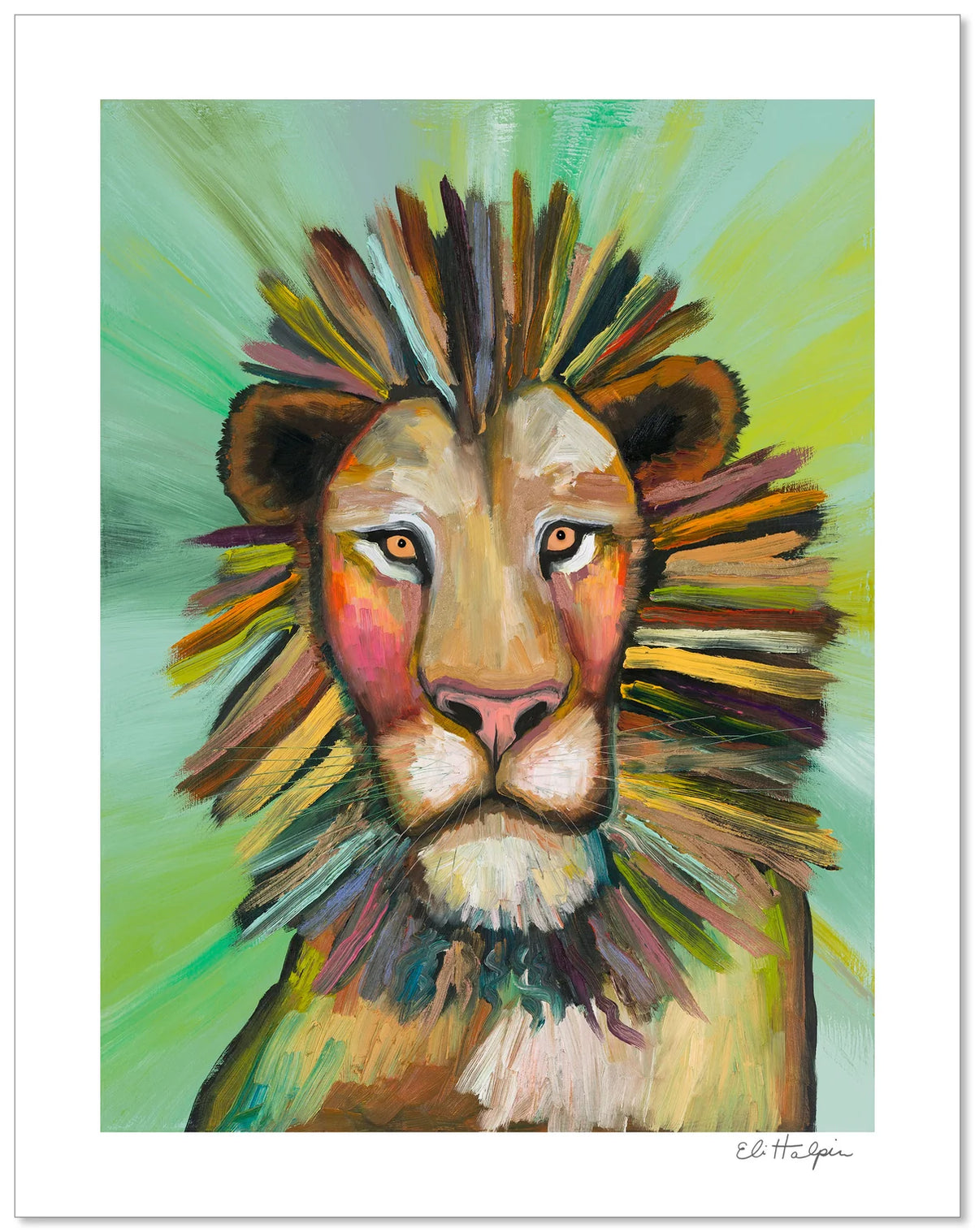 Eli Halpin Lion Signed Print