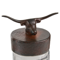 Jan Barboglio Nueces Canister w/Longhorn Head on Lid