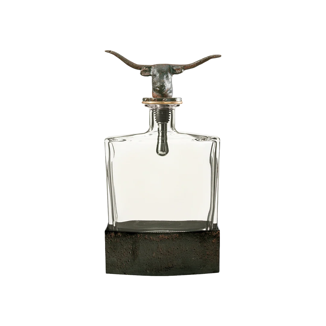 Jan Barboglio Nueces Decanter W/ Longhorn Stopper