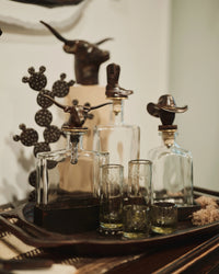 Jan Barboglio Nueces Decanter W/ Longhorn Stopper