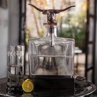 Jan Barboglio Nueces Decanter W/ Longhorn Stopper