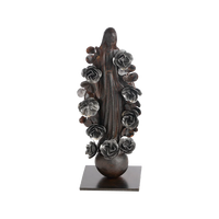 Jan Barboglio Virgen Con Flores on Balin Base & Zinc Finish Flowers