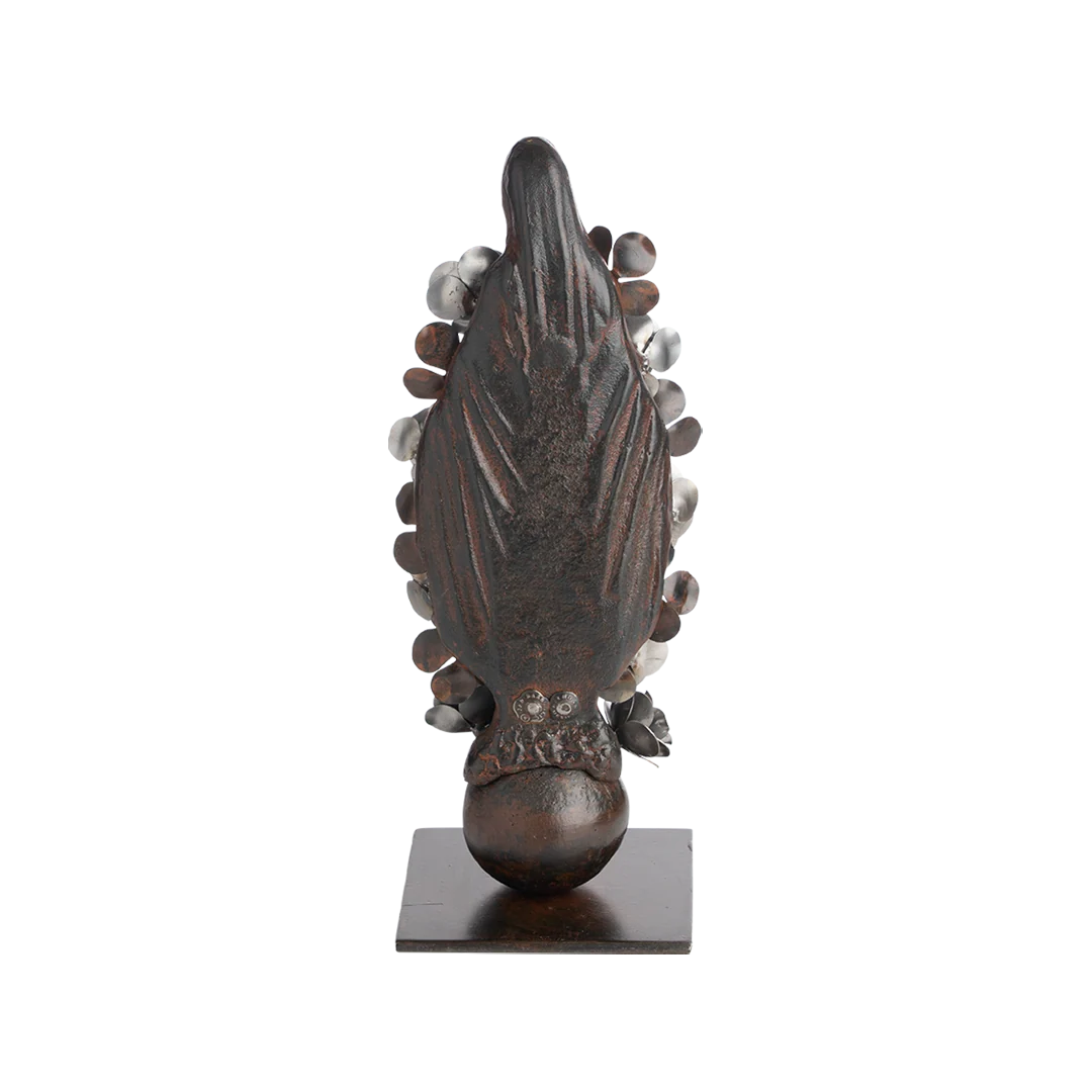 Jan Barboglio Virgen Con Flores on Balin Base & Zinc Finish Flowers
