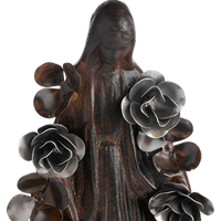 Jan Barboglio Virgen Con Flores on Balin Base & Zinc Finish Flowers
