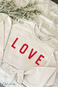 LOVE Cropped Thermal Vintage Pullover