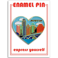 Austin Skyline Texas Heart Pin