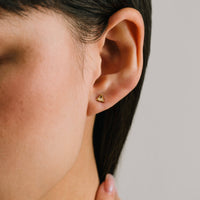 Sail Triangle CZ Stud Earrings | Gold Studs | Cubic Zirconia
