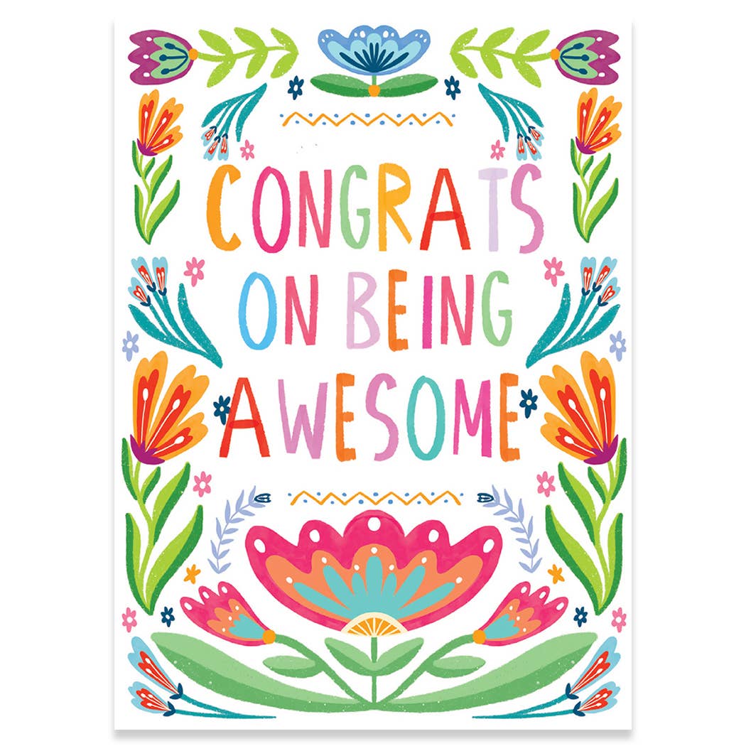 AWESOME CONGRATULATIONS GREETING CARD 4.5 x 6.25"