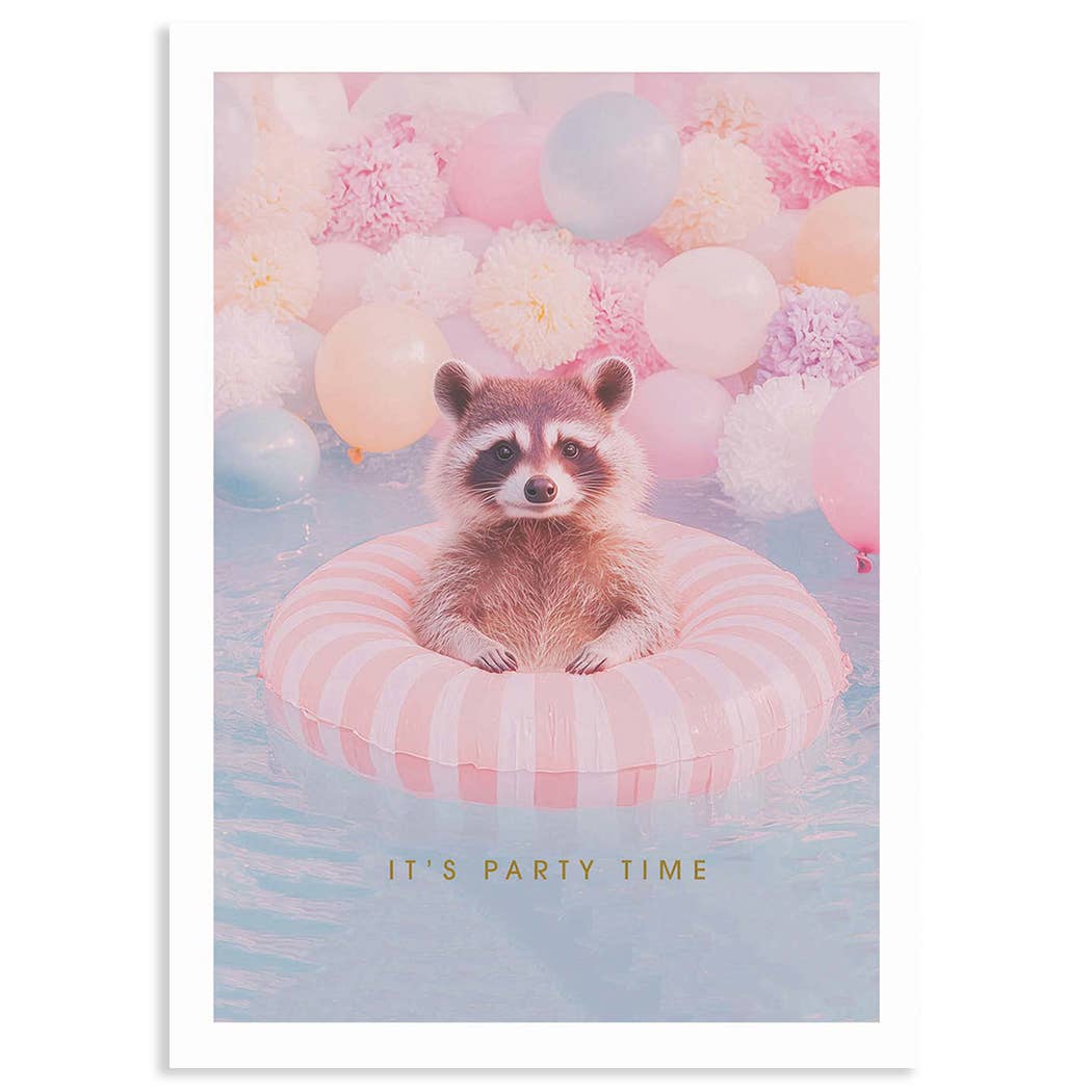 PARTY TIME BIRTHDAY GREETING CARD 4.5 x 6.25"