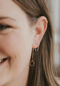 Tiny Horseshoe Earrings | 14kt Gold Fill + Sterling Silver
