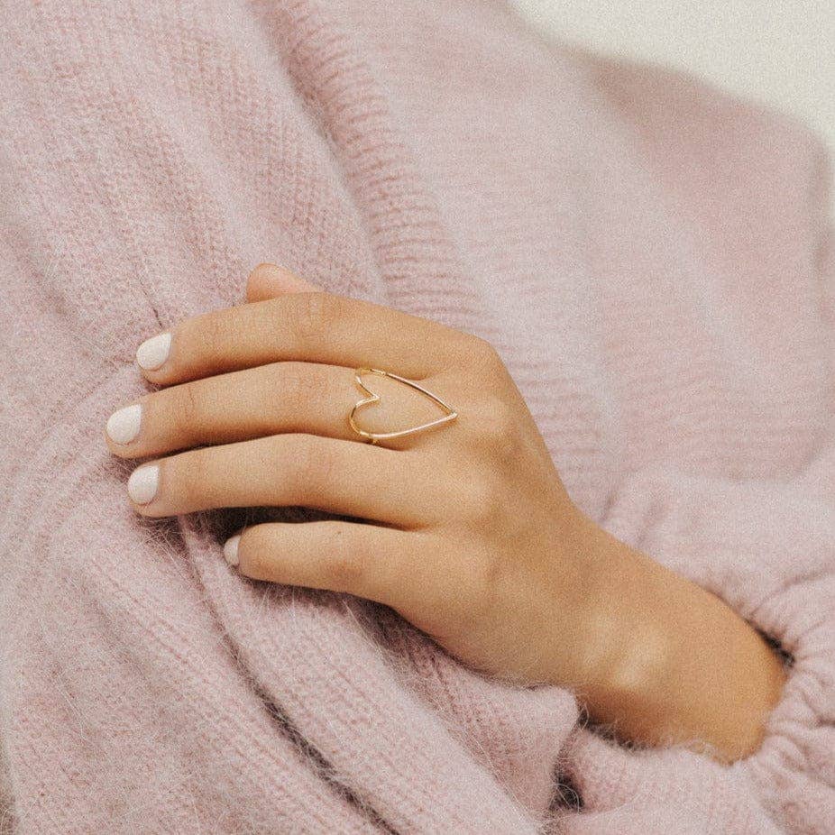 Lovestruck Ring | Heart Band Ring | Gold Stacking Ring