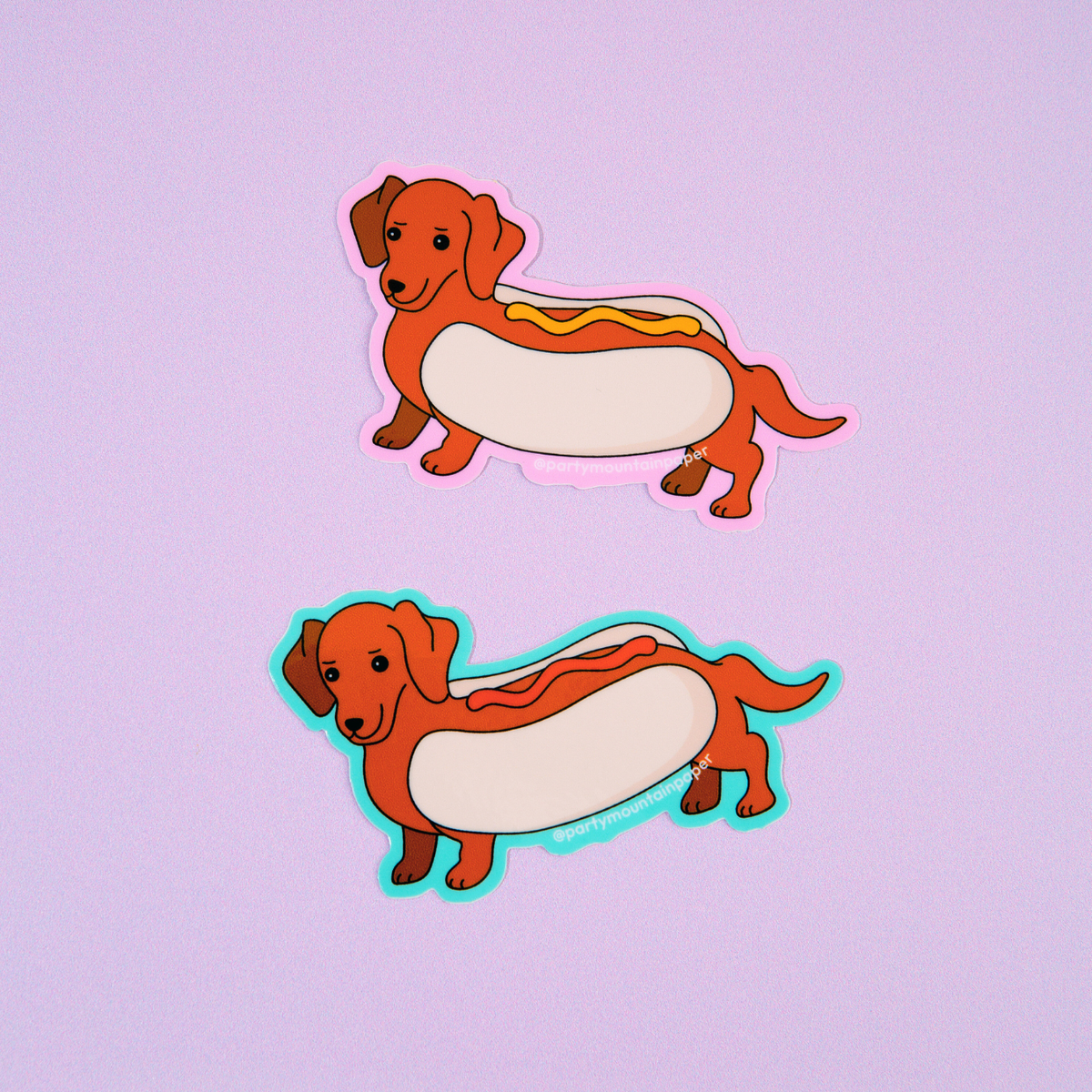 Weenie Hotdog Sticker (Mustard)
