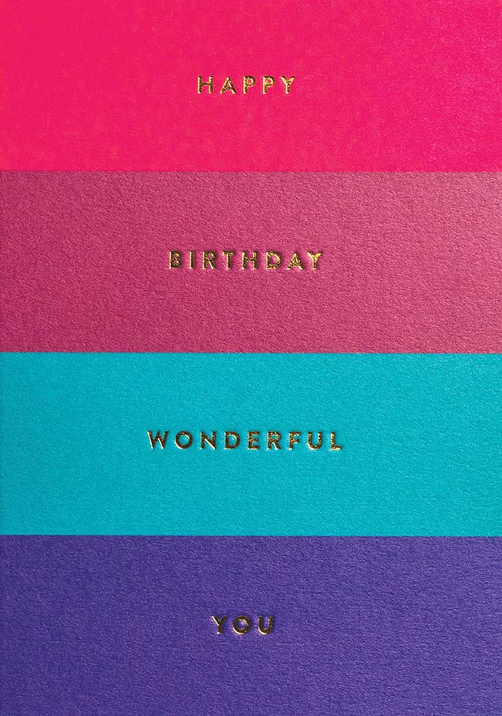 STRIPES WONDERFUL BIRTHDAY GREETING CARD 4.25 X 5.5
