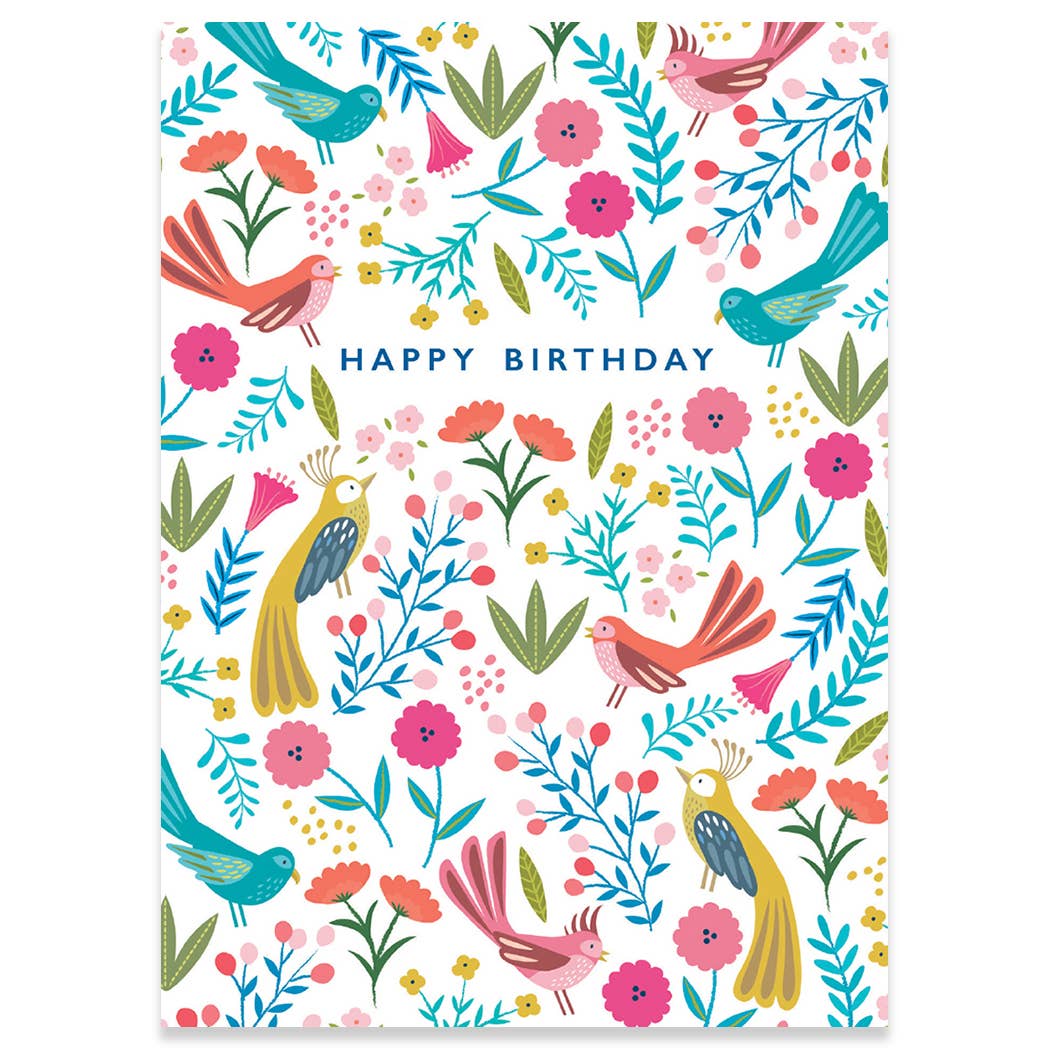 BIRTHDAY BIRDIES BIRTHDAY GREETING CARD 4.5 x 6.25"