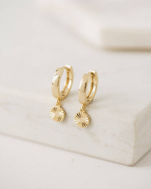 Everly Circle Huggie Drop Hoop Earrings