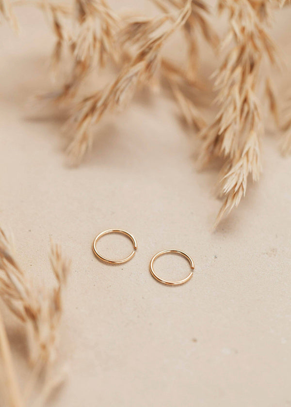 Tiny Hoops | 14kt Gold Fill + Sterling Silver