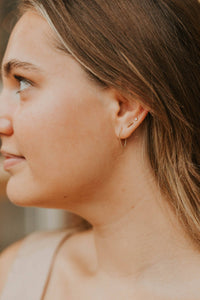Twisted Tiny Horseshoe Earrings | 14kt Gold Fill + Silver