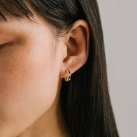 Dewdrop Hoop Earrings | Cubic Zirconia | Gold-Plated Brass