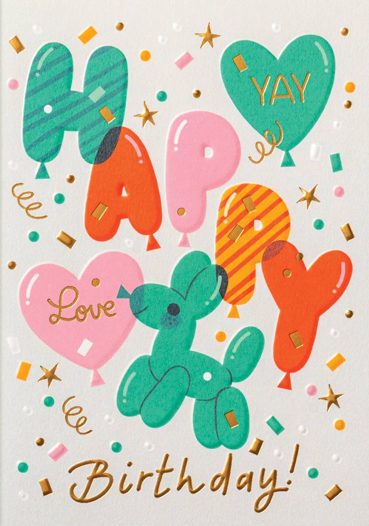 FUN BALLOONS BIRTHDAY GREETING CARD 4.25 x 6.0625"