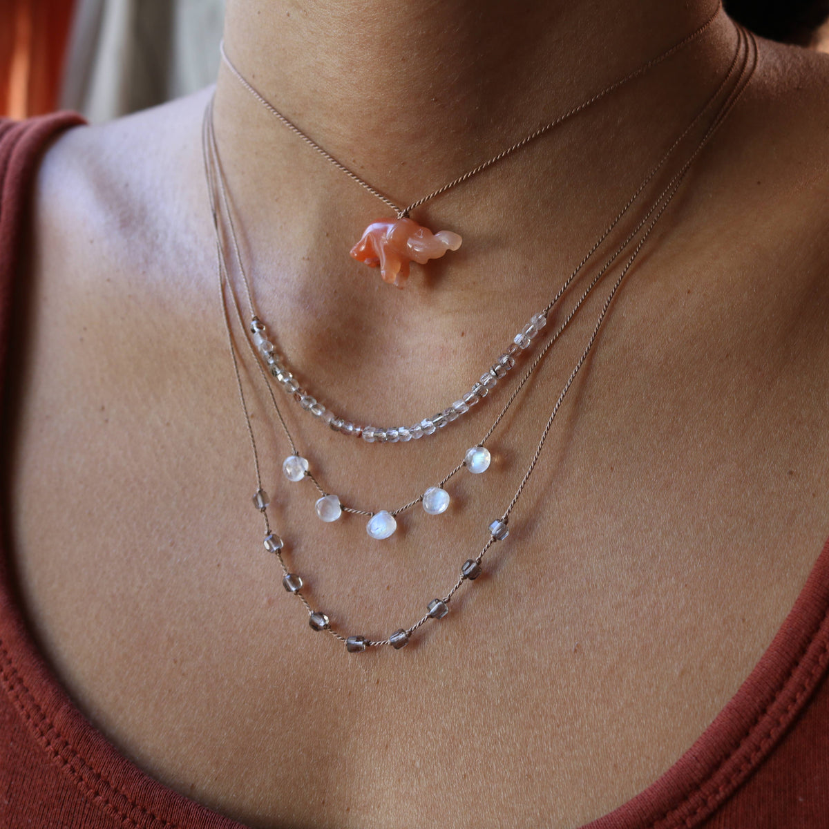 VIBE NECKLACE | ICE OBSIDIAN 9 STONE